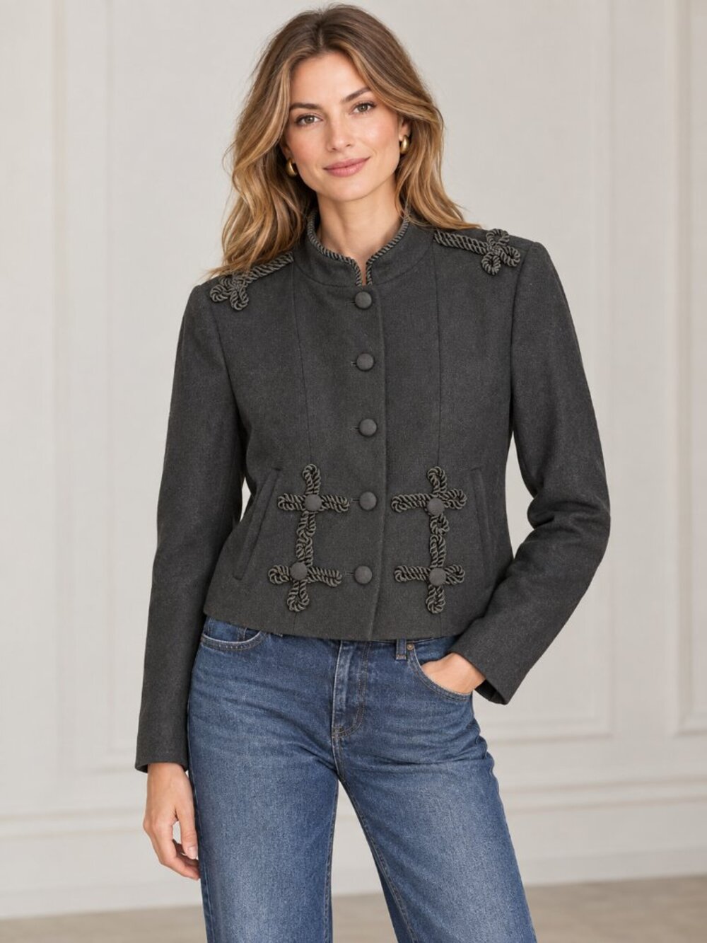 Madewell Buckley Tailors NWOT Black Woool Blend Military Cropped Blazer Jacket 2